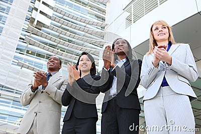 Diverse Business Team Clapping