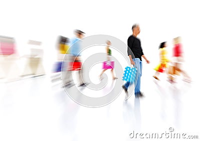 Diverse People Walking