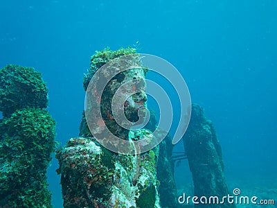 Diving at the underwater museum cancun