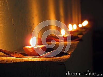 Diya, oil lamps, Diwali and Indian festival of lights