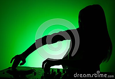 DJ silhouette.
