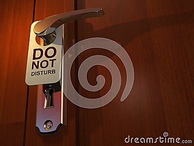 Do Not Disturb Sign Hanging On The Door Han