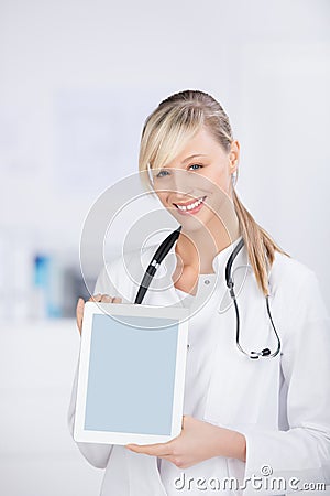 Doctor with digital tablet