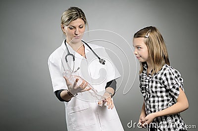 Doctor explaining human body