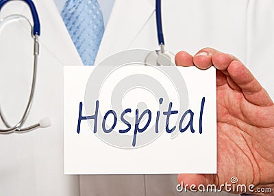 Doctor with hospital sign