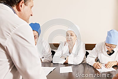 Doctor listening speaker