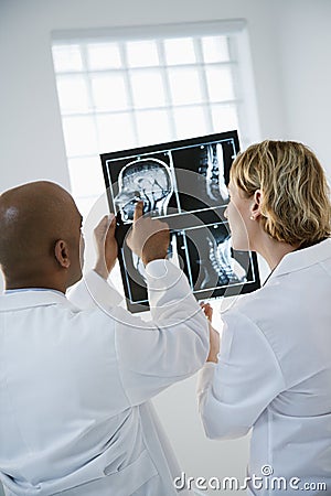 Doctors analyzing xray.