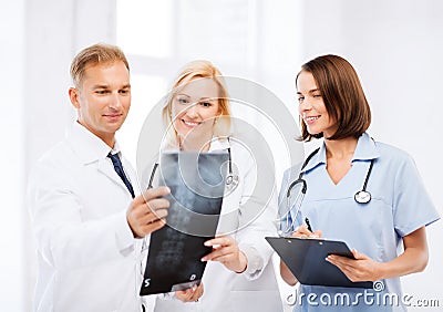 Doctors looking at x-ray