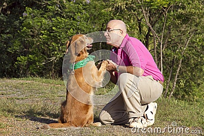 Dog and man friends