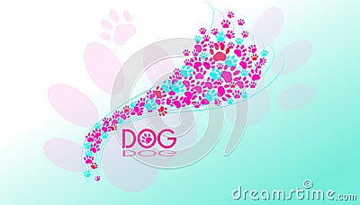 Dogs paws background