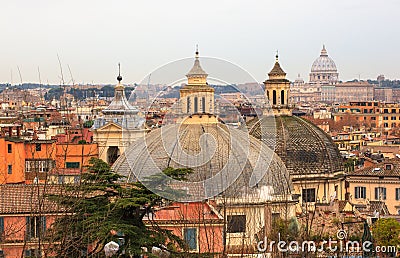 Domes church from Pincio, Rome