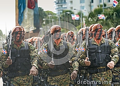 Dominican Soldiers Marching