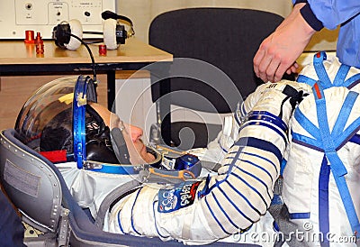 Don Pettit During Space Suit Leak Check