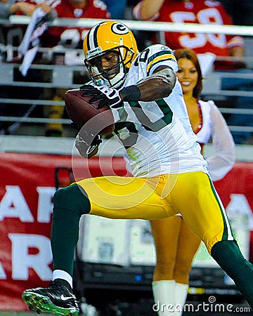 Donald Driver going for the touchdown.