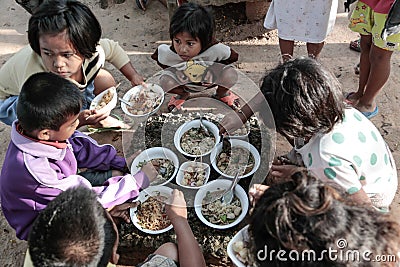 Donation of food to children