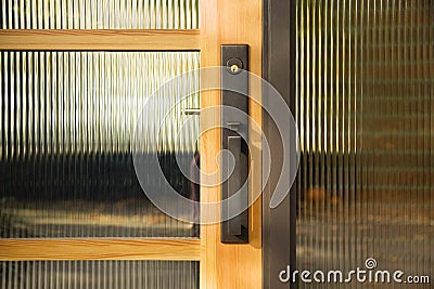 Door Handle on Textured Glass Door