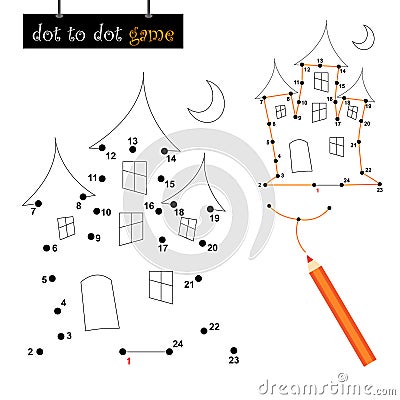 Dot to dot game: haunted house