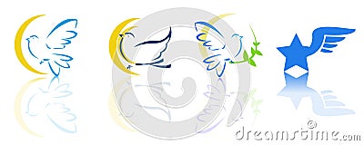 Dove and flying logos