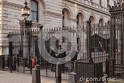 Downing Street London guarded armed police officers