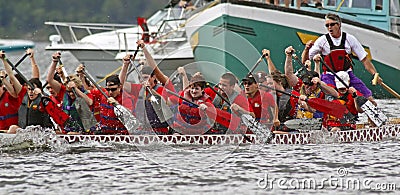 Dragon boat red team races