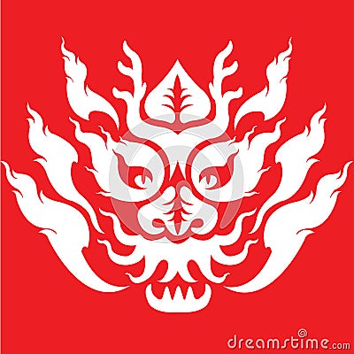 Dragon face tattoo design
