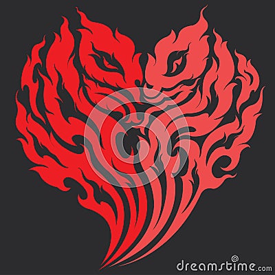 Dragon heart tattoo design