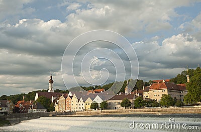 Dramatic sky with beautiful city scenery .