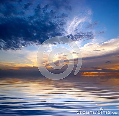 Dramatic sky over water