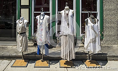 Dresses on mannequins