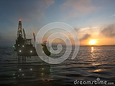 The drilling platform on sea