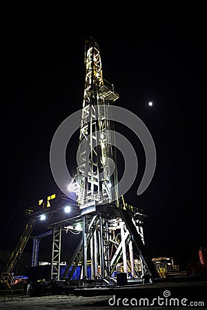 Drilling Rig at Night