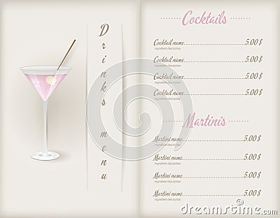 Drink menu template