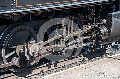 Drive gear of old steam locomotive