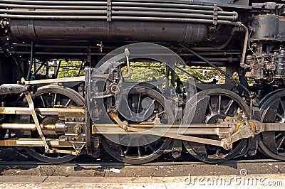 Drive wheels on steam engine