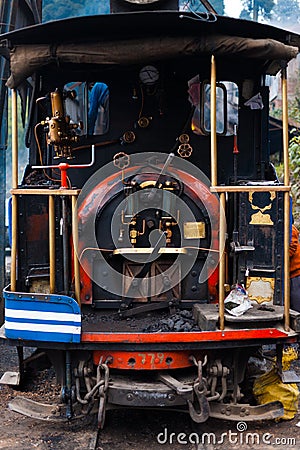 Rear Steam Engine Parked Toy Train Darjeeling