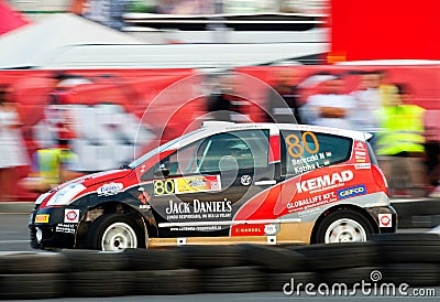 Driver piloting his car at Barsa Rally