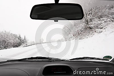 Driving a car in winter