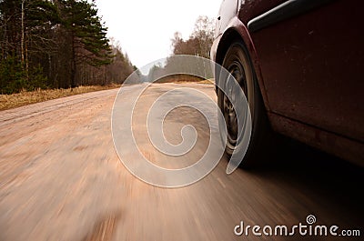 Driving at high speed down a country road