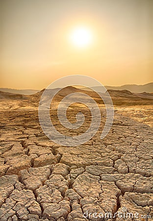 Drought land and hot weather