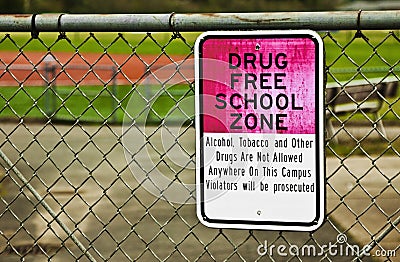 Drug Free School Zone Sign