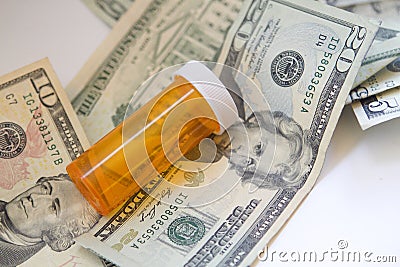 Drug Money and Pill Bottle