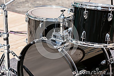 Drum set on stage