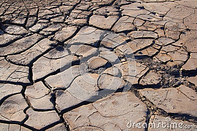 Dry and cracked land, no rainfall