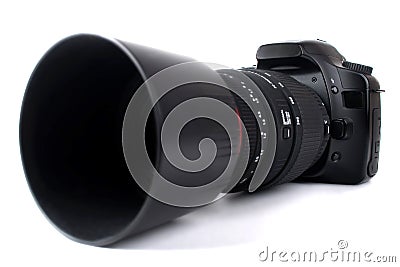 dslr camera lenses zoom on Dslr Camera With Zoom Lens Royalty Free Stock Image - Image: 6152686