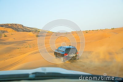 DUBAI, UAE-JANUARY 20: Jeep safari, 20, 2014 in Dubai, UAE. Jeep