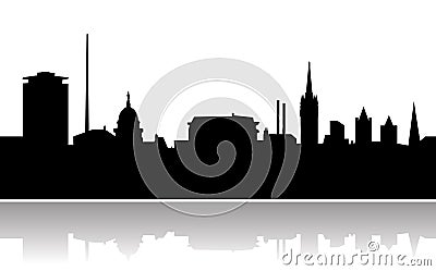 Dublin city skyline vector