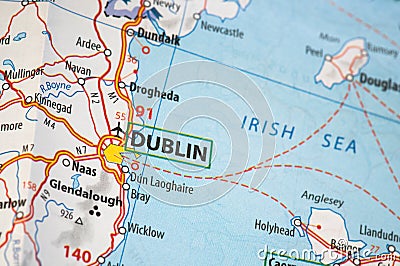 Dublin on a map