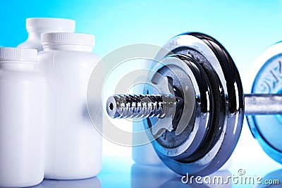 Dumbells and supplements of diet