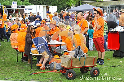 Dutch orange fans of FIFA World Cup Football 2014