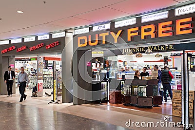 Duty free store at the airport
